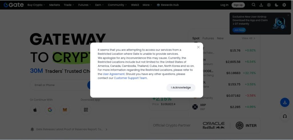 Gate io Notification